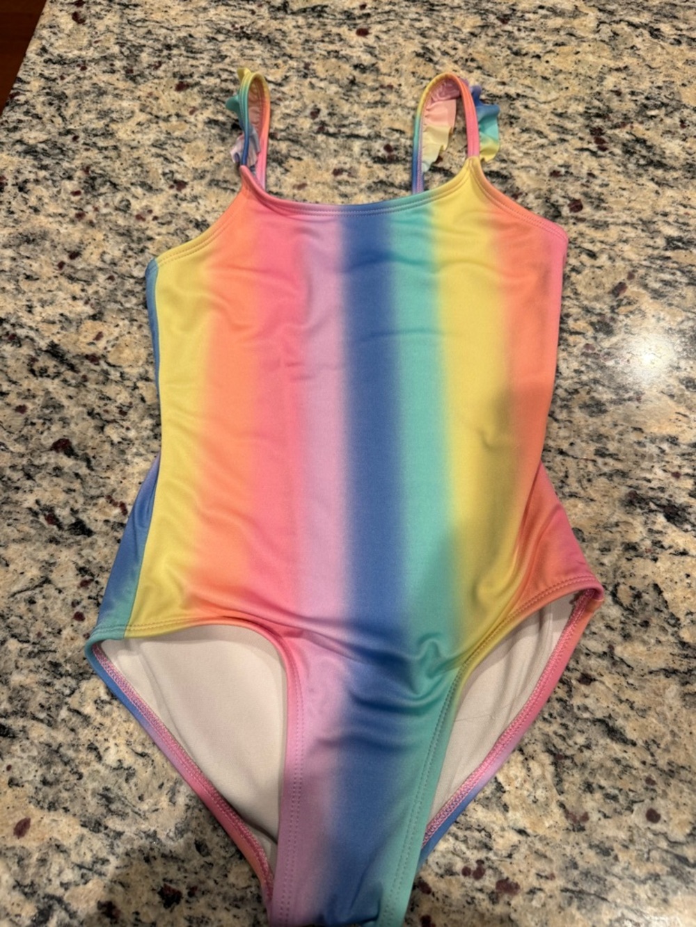 Rainbow Gradient Girls One-Piece Swimsuit size 8